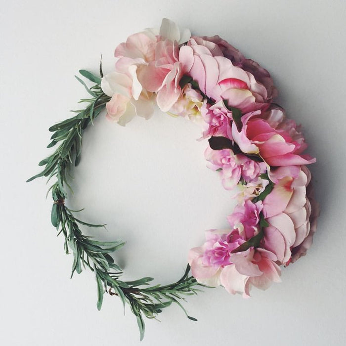 Two tone rose silk flower crown, adult size on sale